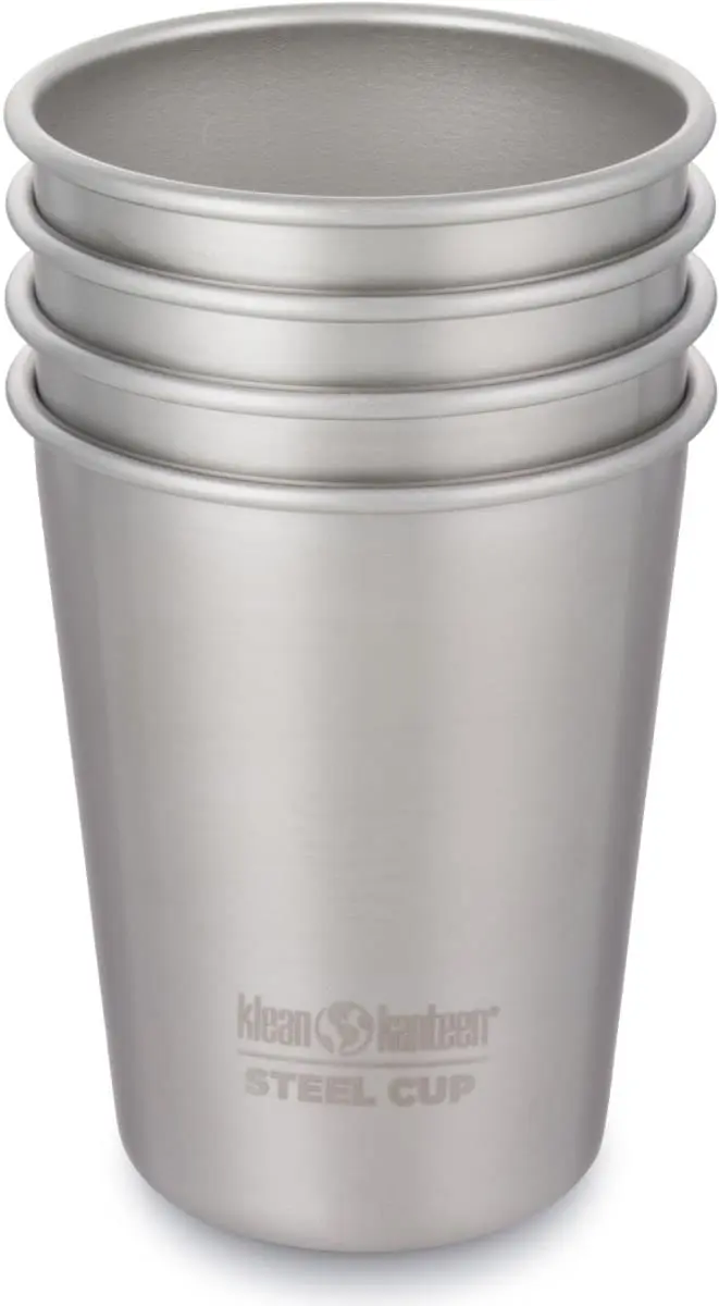 Sada nerezových pohárků Klean Kanteen Steel Cup - 4 Pack - brushed stainless 296 ml uni