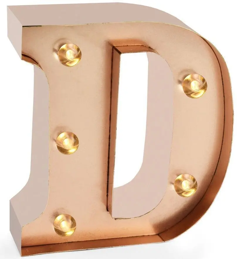 Mini dekorační světlo Legami Mini Decorative Light - D - Gold Rose - Letters uni