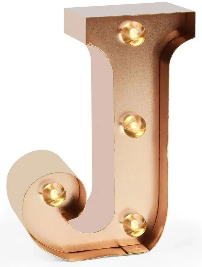 Mini dekorační světlo Legami Mini Decorative Light - J - Gold Rose - Letters uni