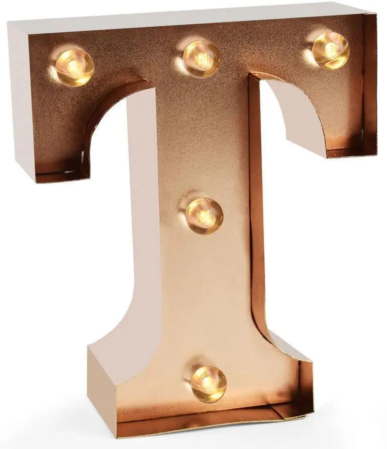 Mini dekorační světlo Legami Mini Decorative Light - T - Gold Rose - Letters uni