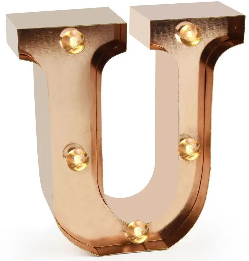 Mini dekorační světlo Legami Mini Decorative Light - U - Gold Rose - Letters uni