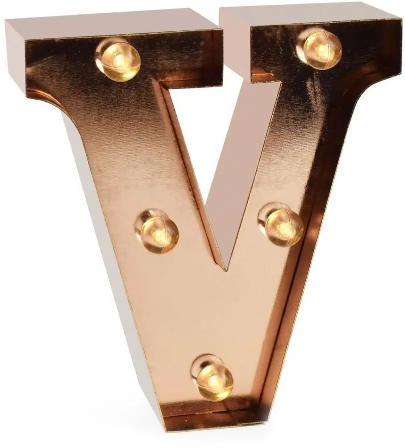 Mini dekorační světlo Legami Mini Decorative Light - V - Gold Rose - Letters uni