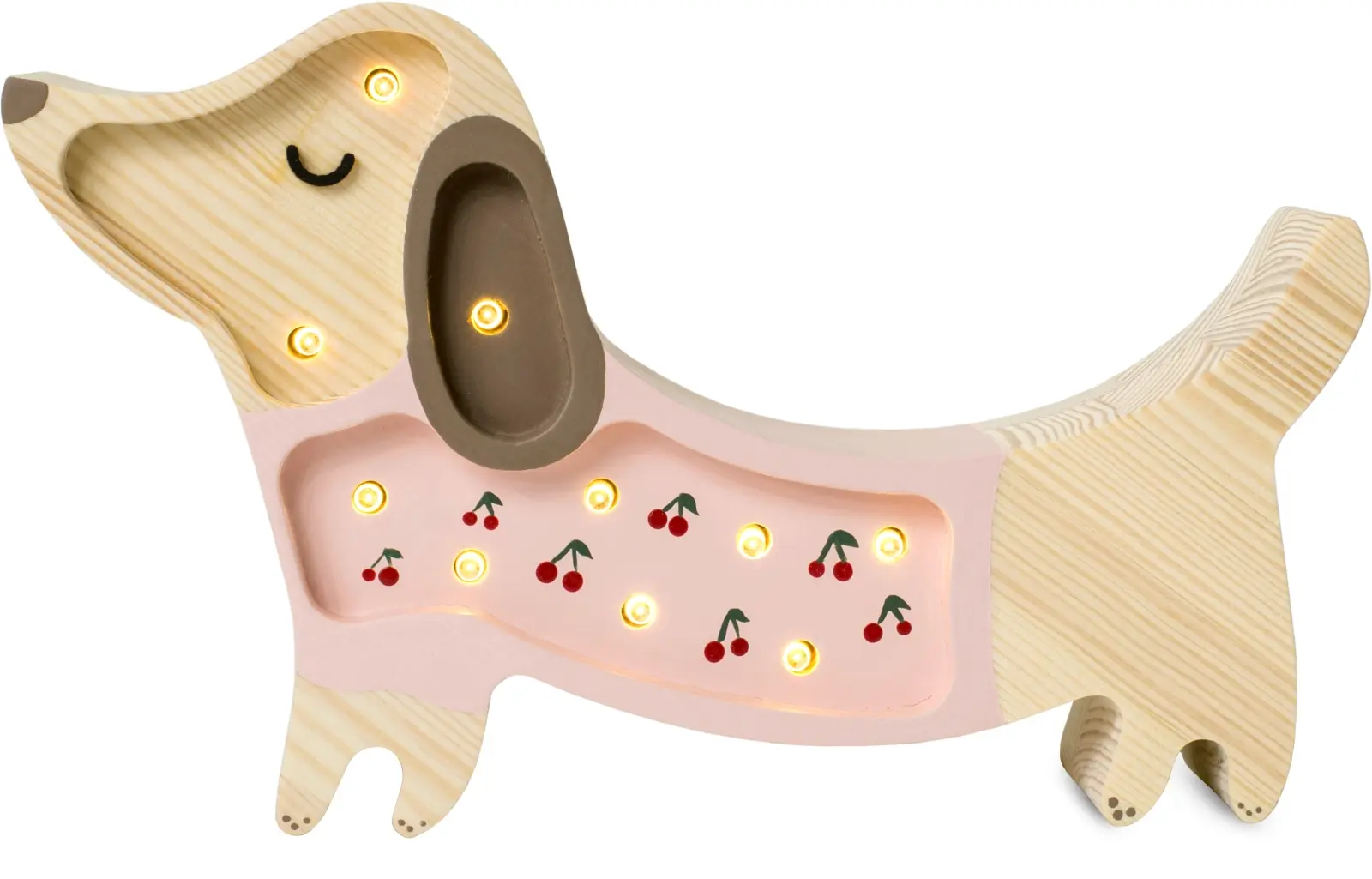 Lampa Pejsek Mini Little Lights s třešničkami růžová uni