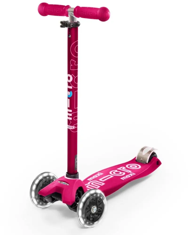 Micro - Maxi Deluxe LED Pink - Dětská koloběžka