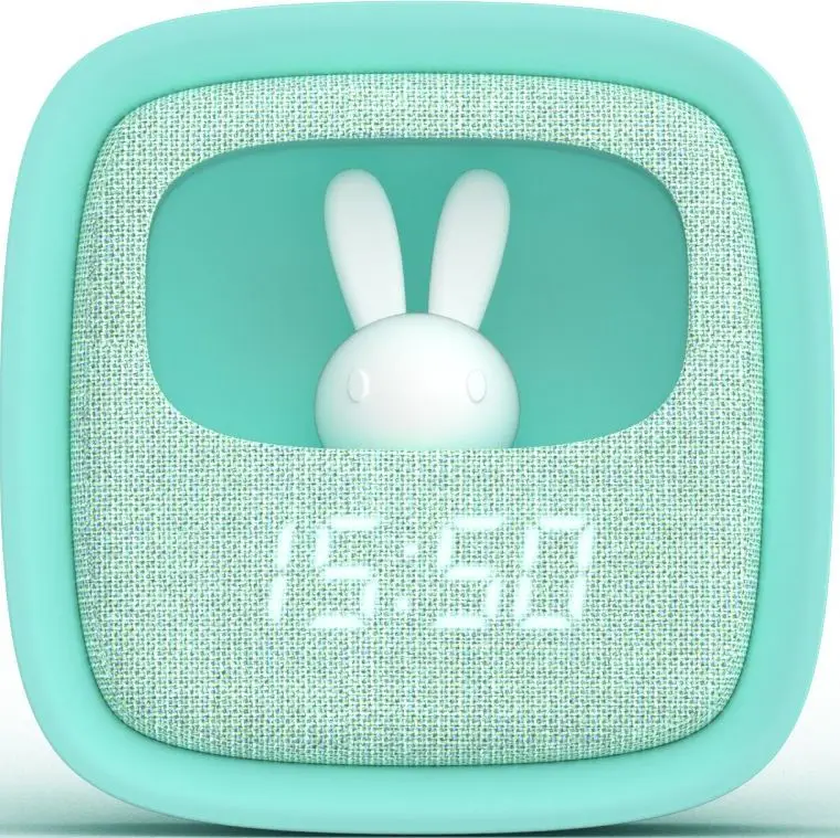 Budík a noční světlo MOB Billy Clock and light - turquoise uni