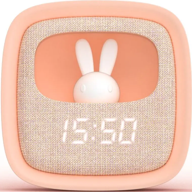 Budík a noční světlo MOB Billy Clock and light - pink uni