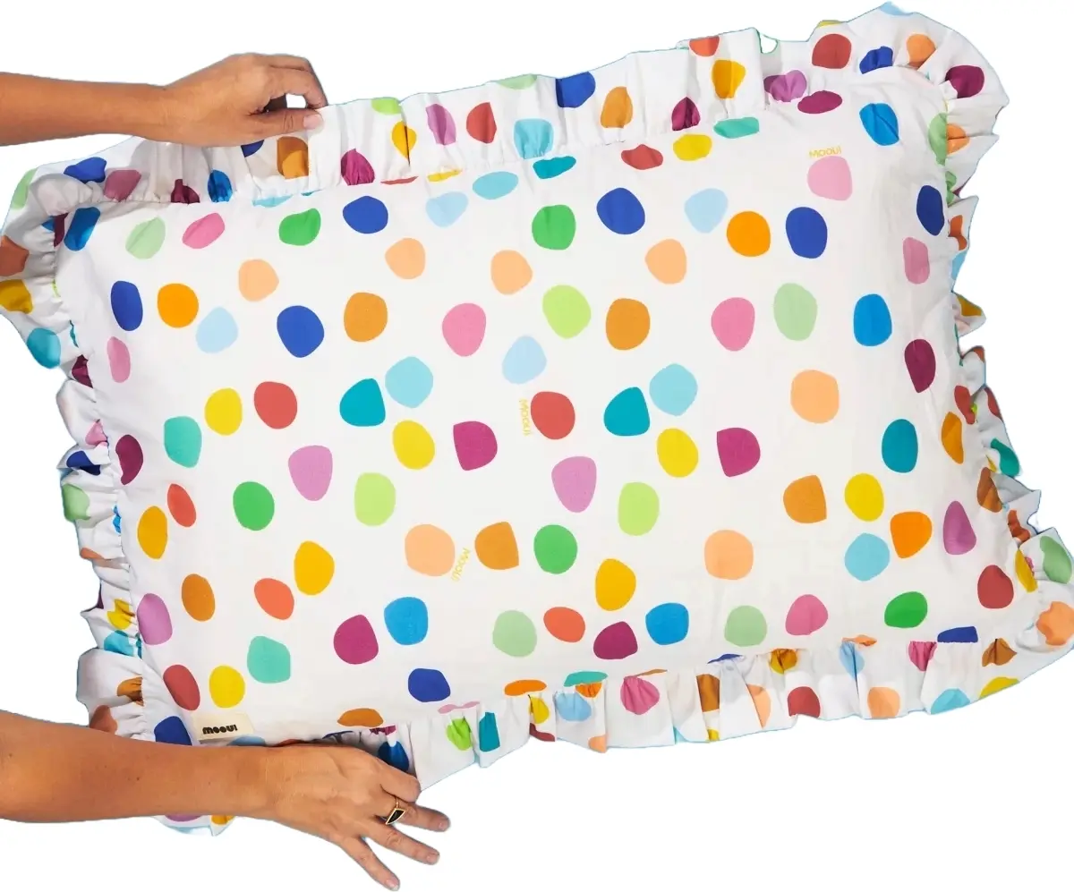 Povlečení na dětský polštář s řasením Mooui Fun Dots 1 ks uni