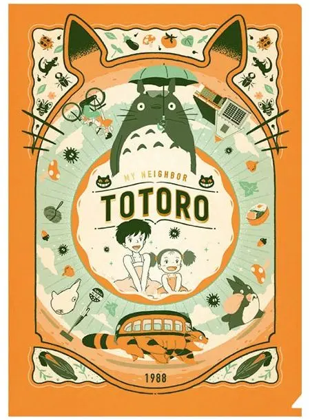 Plastové desky na papír formátu A4 - Art deco Totoro