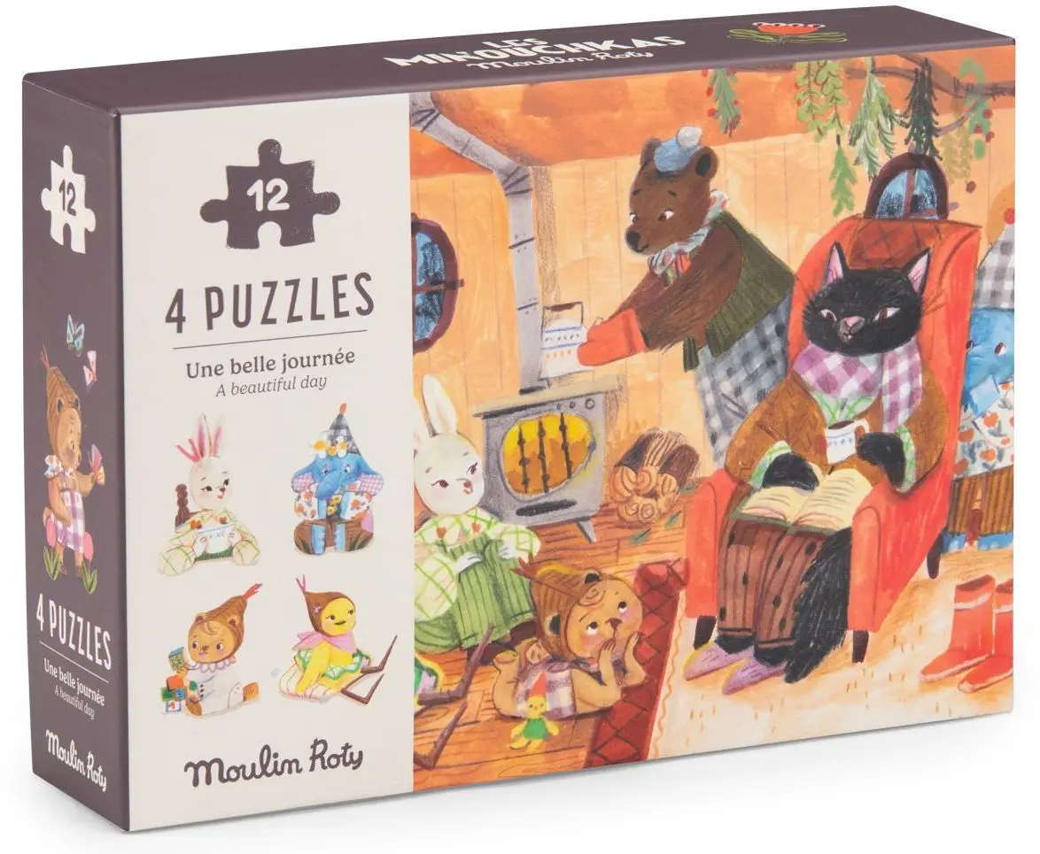 MOULIN ROTY Puzzle Den s Minouchkas - 4 x 12 pcs