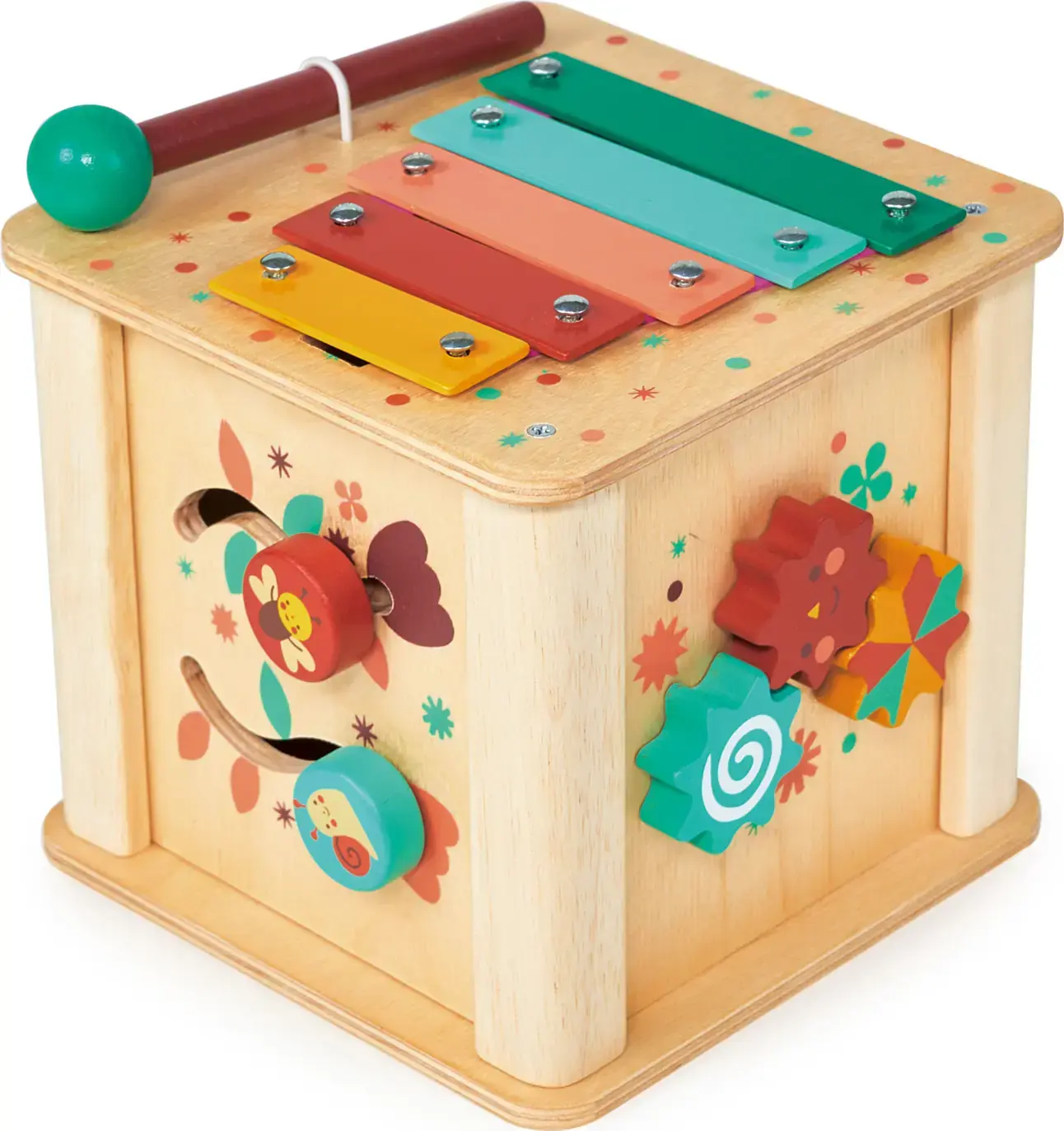 Dřevěná manipulační kostka Mentari Toddler Activity Cube uni