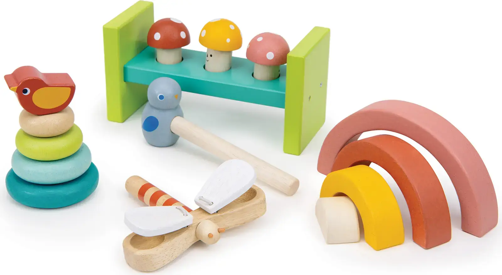 Dřevěná dárková sada hraček Mentari 18 Months Garden Playtime Set uni