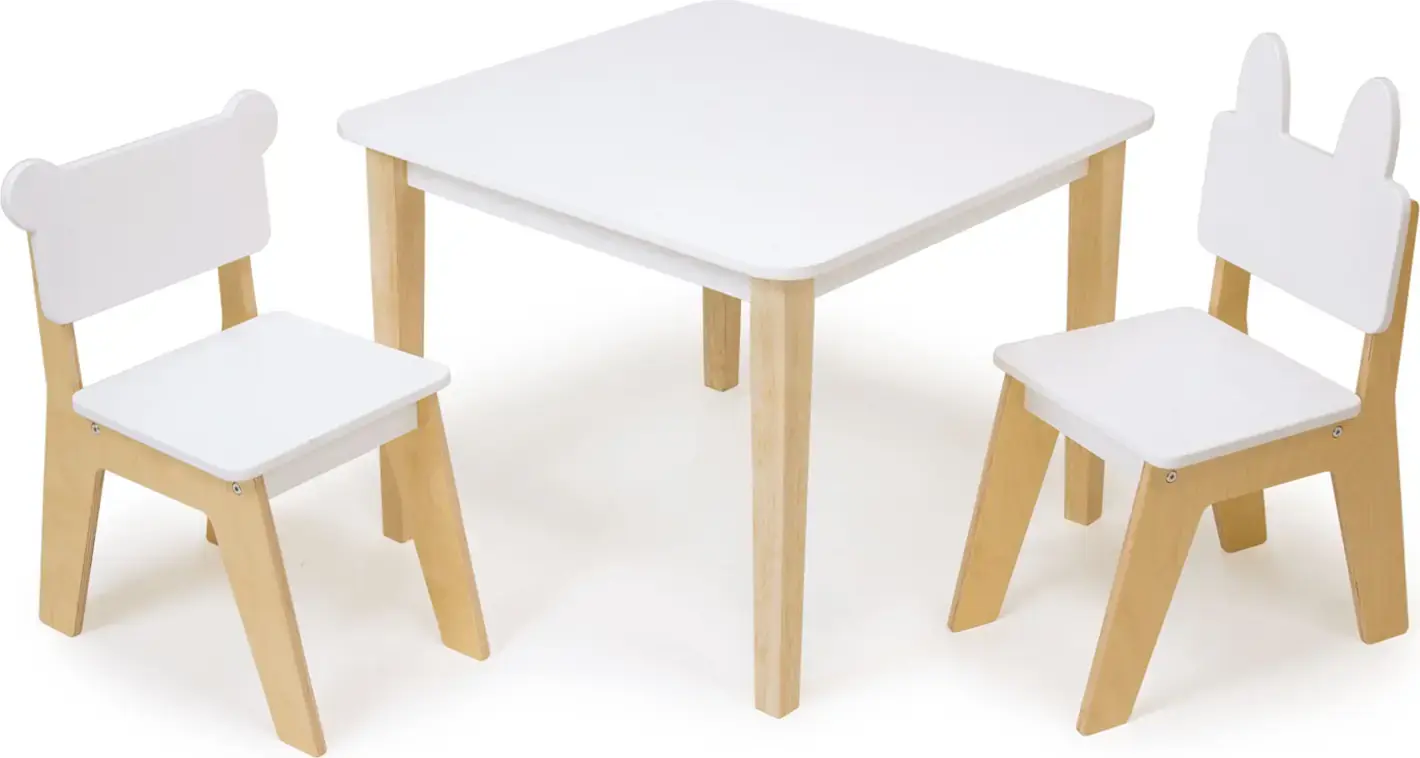 Dřevěný dětský stůl se dvěma židlemi Mentari Kid's Table and Chair Set uni
