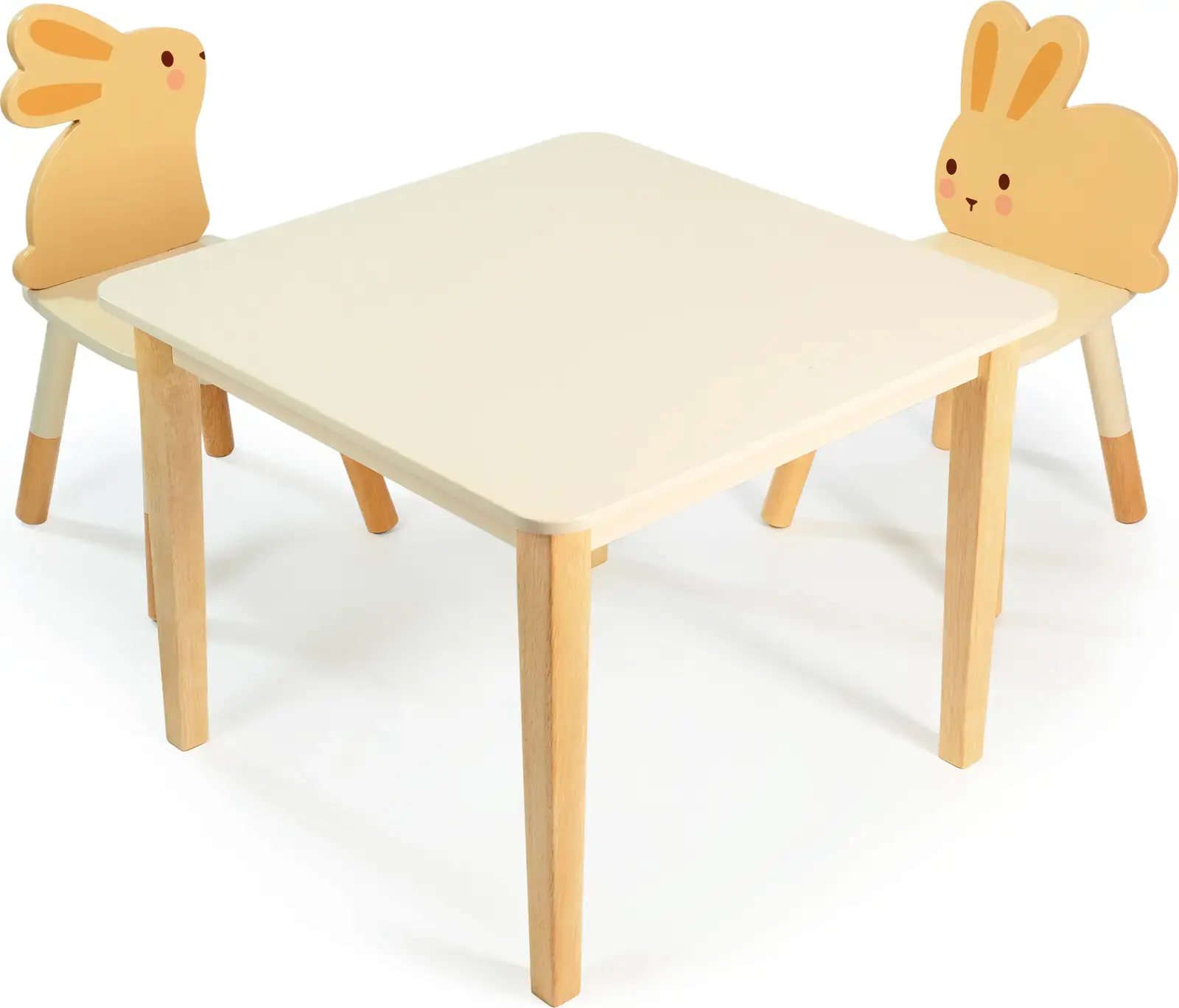 Dřevěný dětský stůl se dvěma židlemi Mentari Bunny Table and Chair Set uni