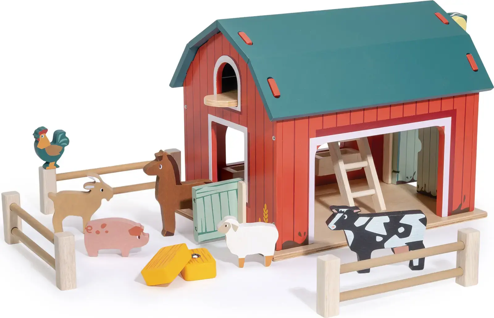 Dřevěná stodola s figurkami Mentari Big Red Barn Playset uni