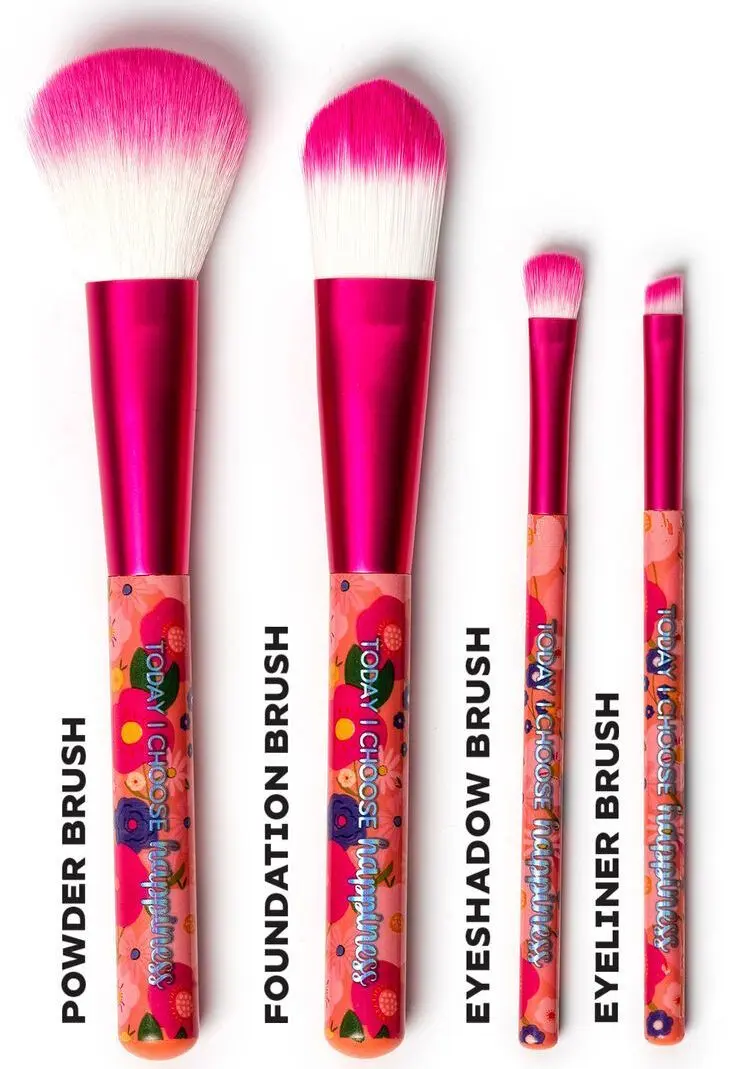 Štětce na líčení Legami Oh My Glow! - Set Of 4 Makeup Brushes - Flowers uni