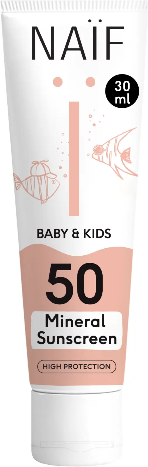 Ochranný krém na opalování SPF 50 pro děti a miminka 30 ml Naif uni