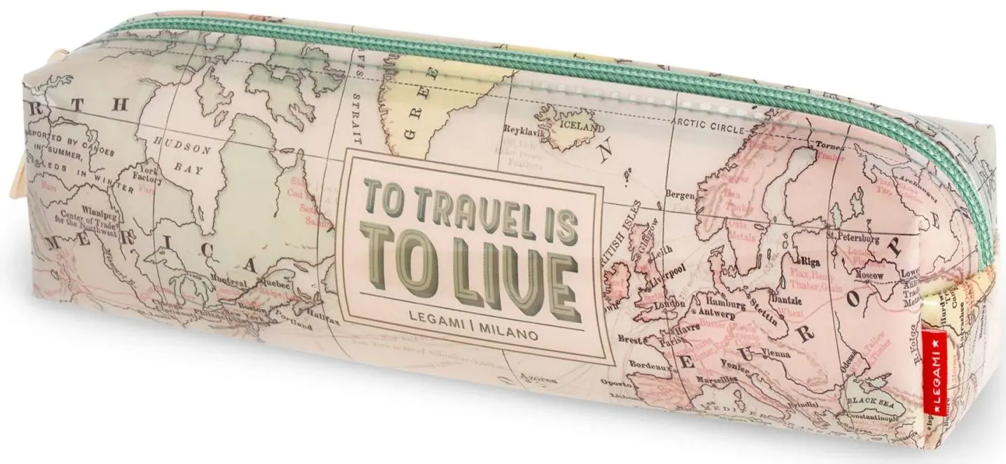 Průhledný penál Legami Transparent Pencil Case - Travel