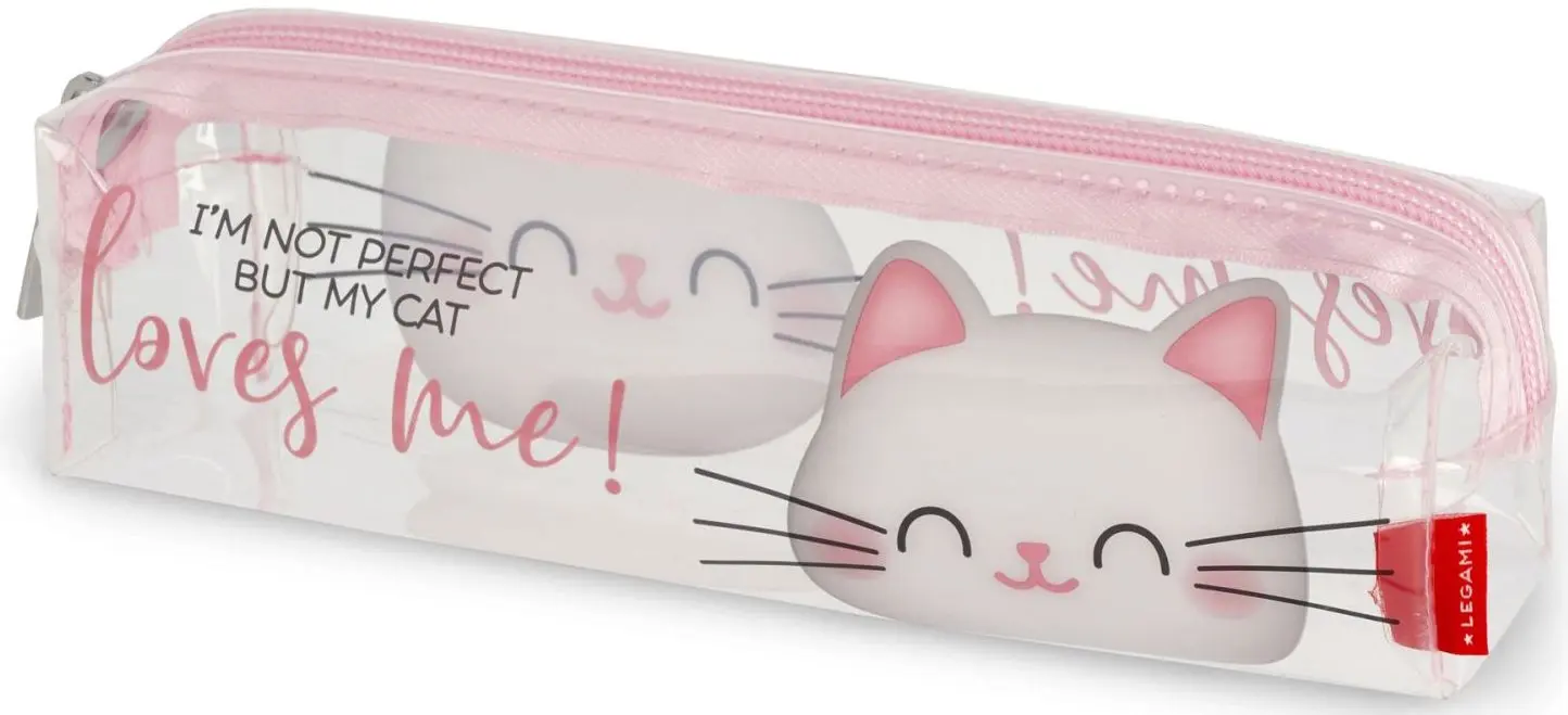 Průhledný penál Legami Transparent Pencil Case - Kitty