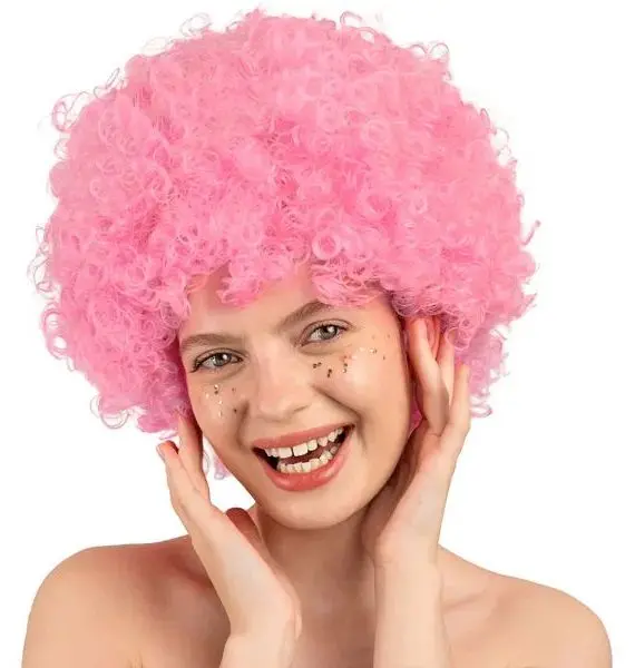 Paruka Party Deco Afro wig, light pink uni