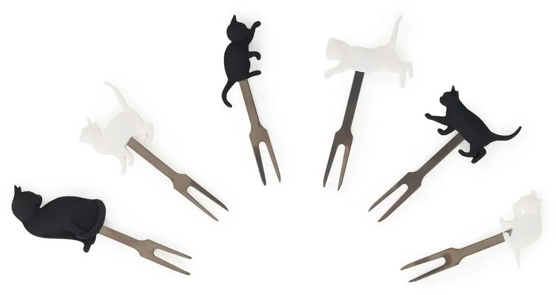 Napichovátka Legami Set Of 6 Aperitif Forks - Meow - Kitty uni