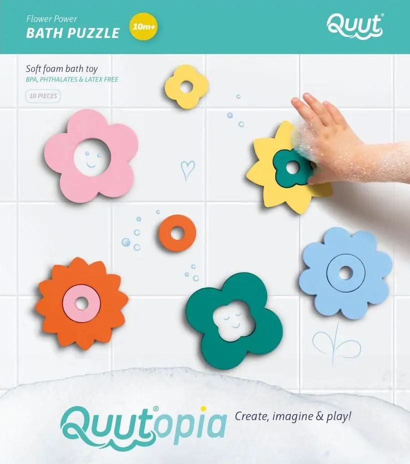 Dětské puzzle do vany Quutopia - Květiny uni