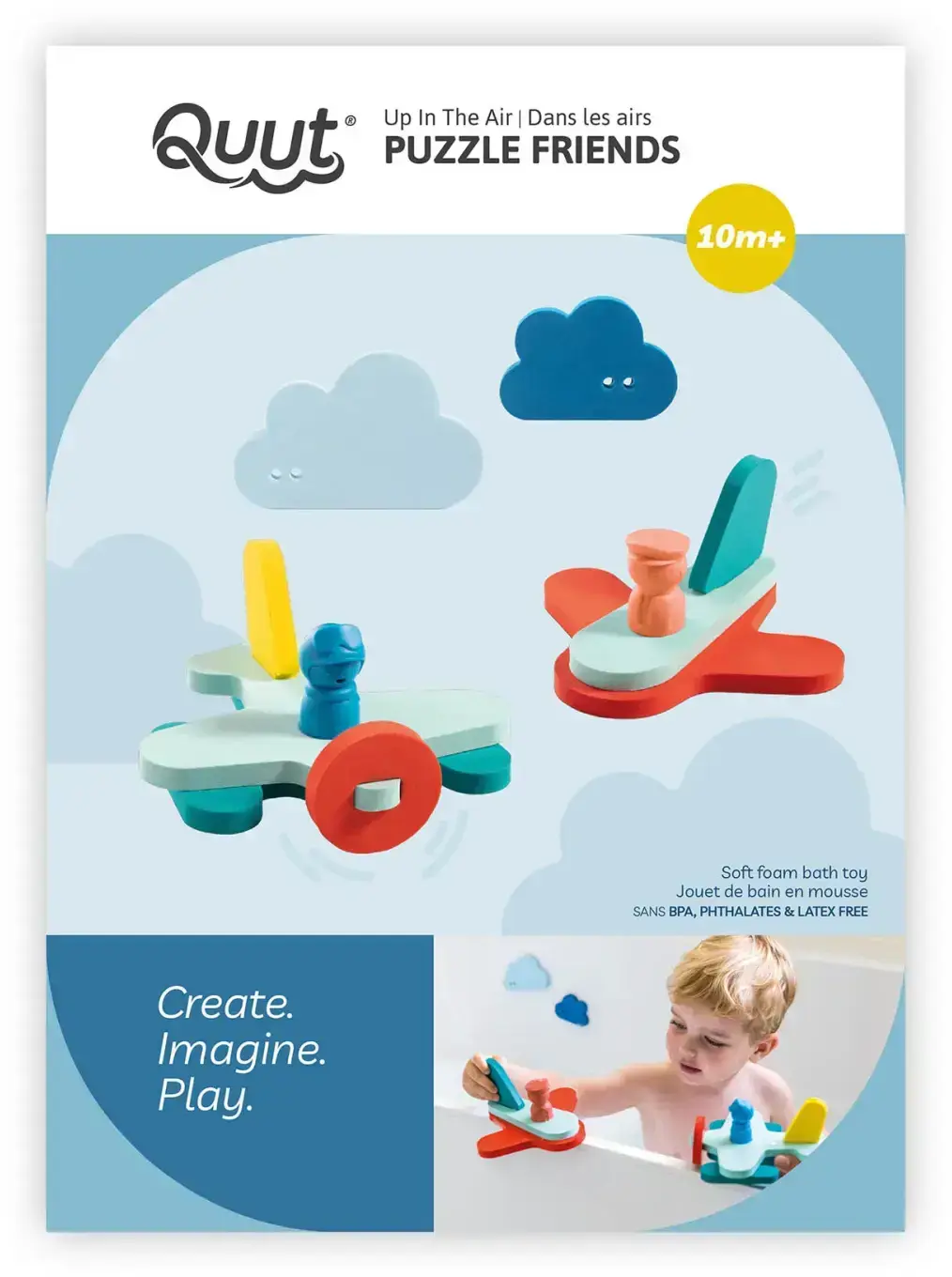 Dětská hračka do vany Quut - 3D puzzle Letadla uni