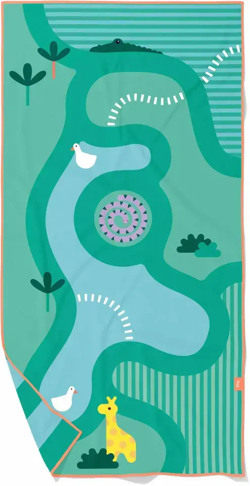 Dětská herní osuška na pláž Quut - Safari 140x70 cm uni