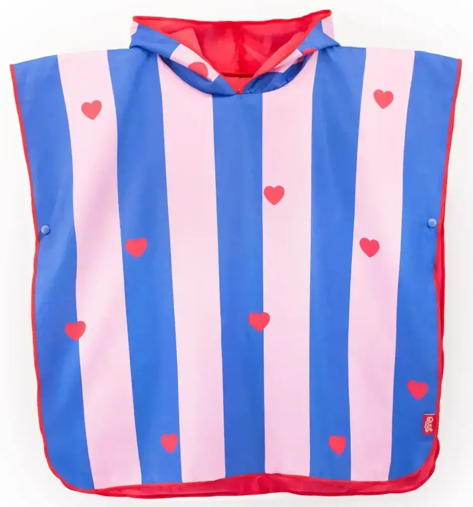 Dětské plážové pončo Quut - Cherry Red uni