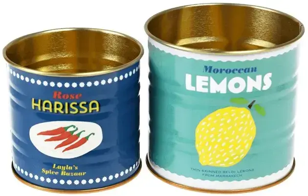 Úložné vintage plechovky Rex London mini 2 ks - Lemons a Harissa uni