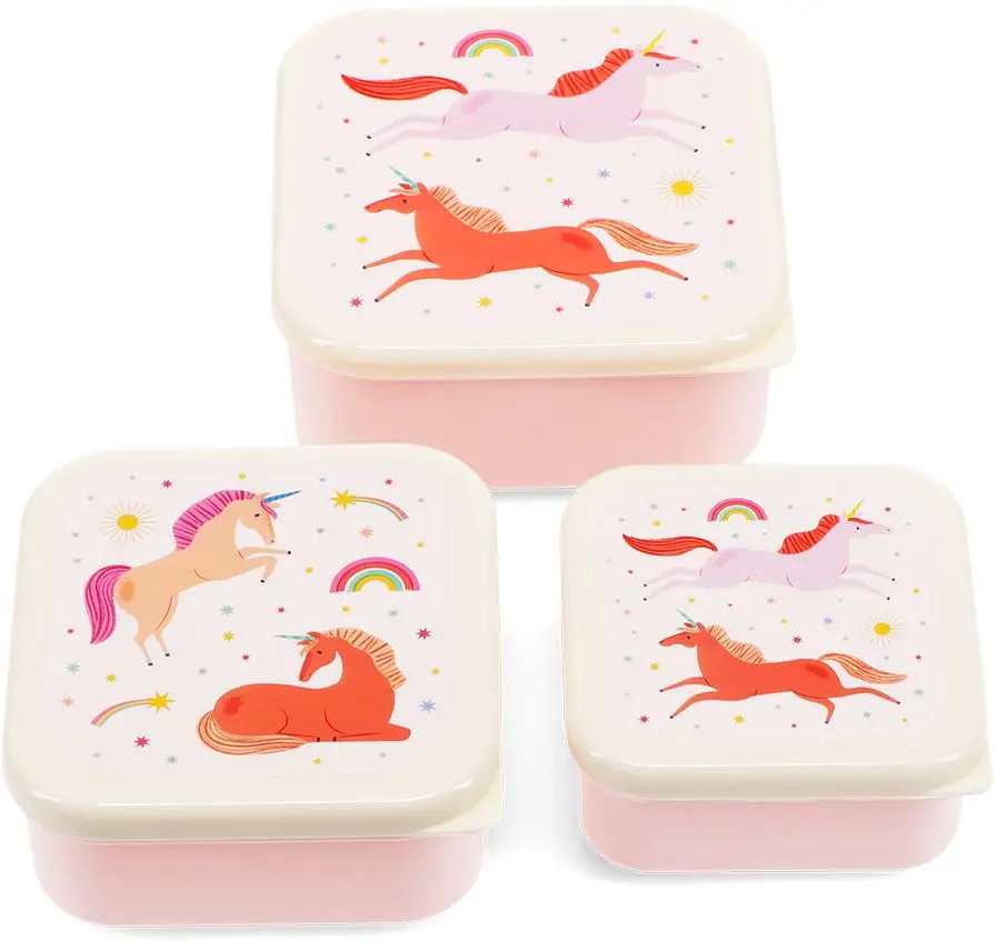 Sada 3 svačinových boxů Rex London - Unicorn uni