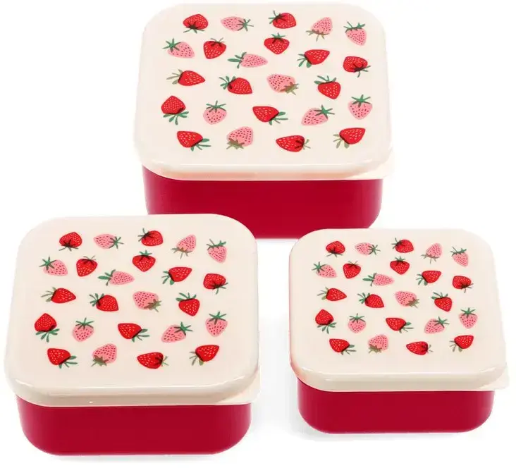 Sada 3 svačinových boxů Rex London - Little Strawberry uni