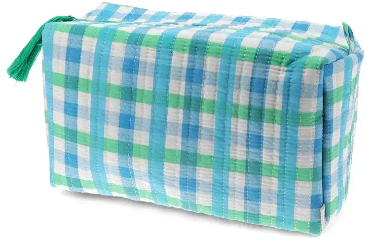 Bavlněná toaletní taška Rex London - Blue Gingham uni