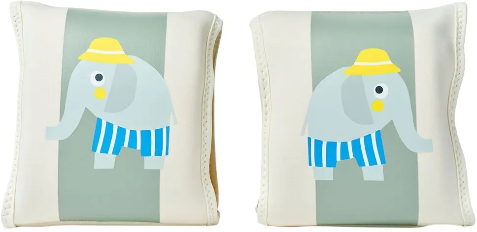 Dětské nafukovací rukávky SUNNYLiFE 3-6 let Eli the Elephant Green Stripe