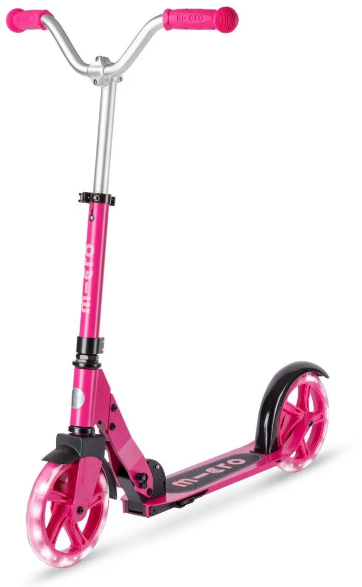 Micro - Cruiser LED Berry Red - Dětská skládací koloběžka