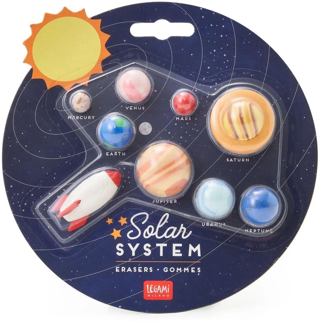 Sada gum Legami Solar System - Set Of 9 Erasers uni