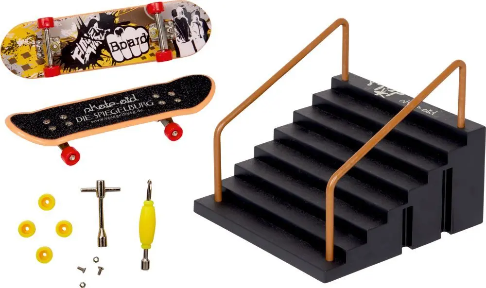 Mini skateboard set Spiegelburg Mini-Skateboard Set - Stairs skate aid uni