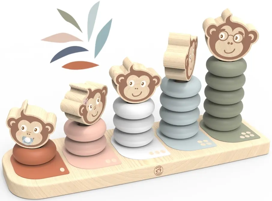 Stohovací hračka Speedy Monkey - Opičí rodinka uni
