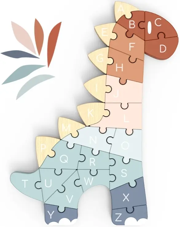 Dřevěné puzzle Speedy Monkey - Dinosaurus s abecedou uni