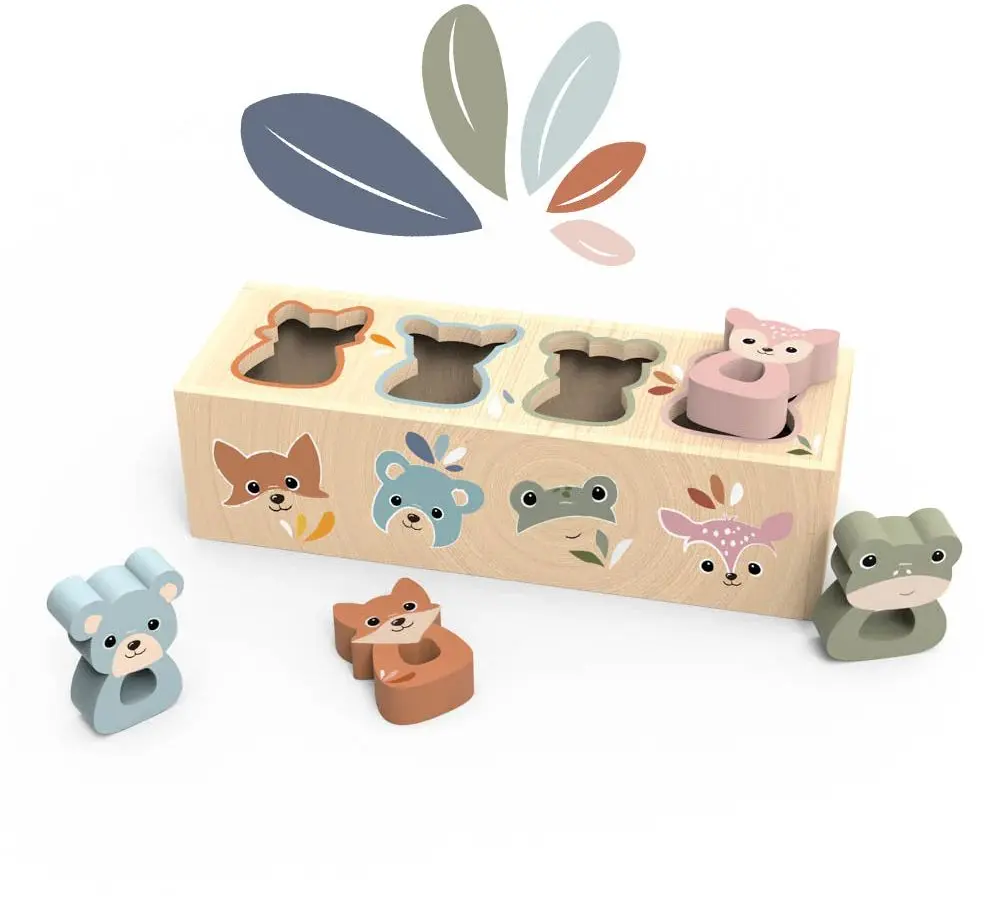 Dřevěná vkládačka Speedy Monkey Shape box - Zvířátka uni