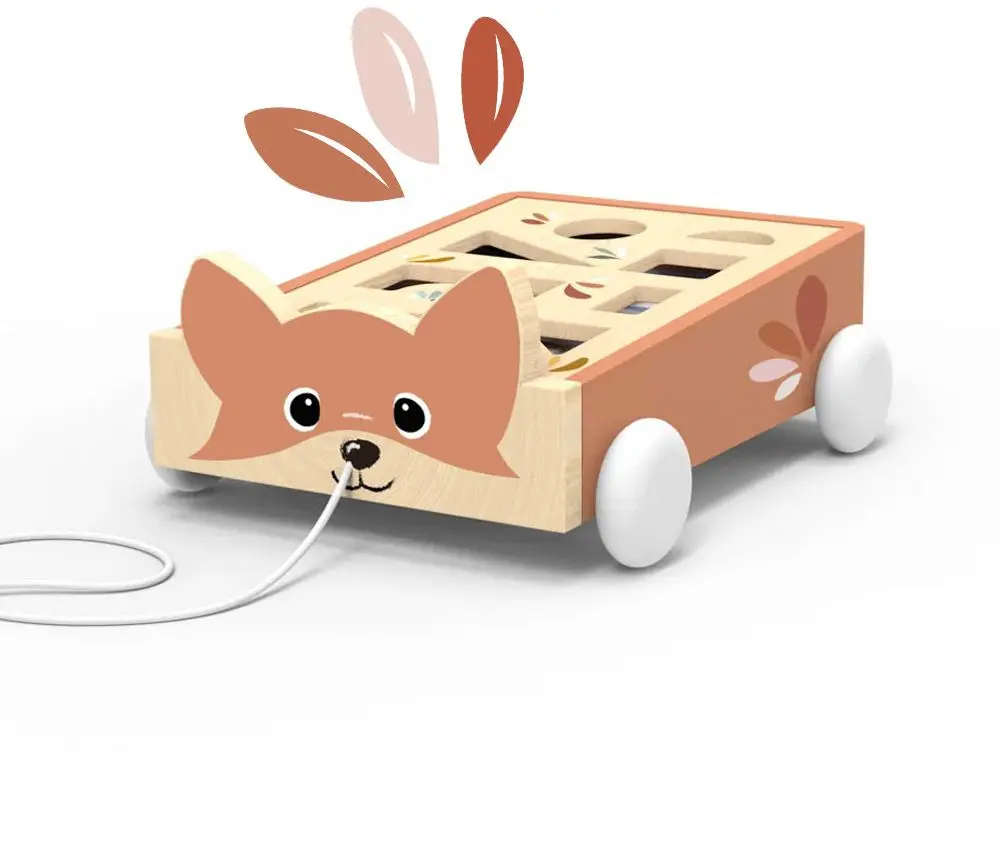 Dřevěná vkládačka Speedy Monkey Fox blocks cart uni