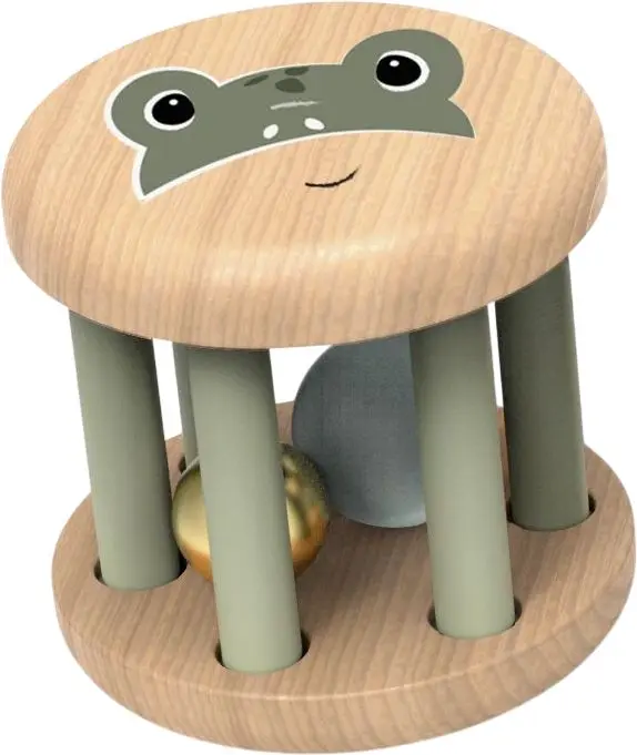 Dřevěné chrastítko Speedy Monkey Roller rattles - Žába uni