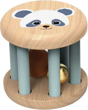 Dřevěné chrastítko Speedy Monkey Roller rattles - Panda uni