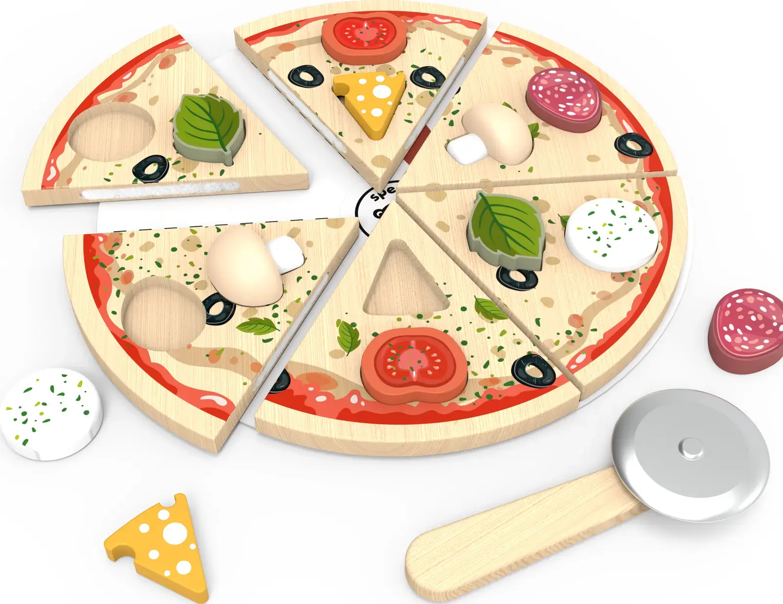 Dřevěné puzzle Speedy Monkey - Pizza uni