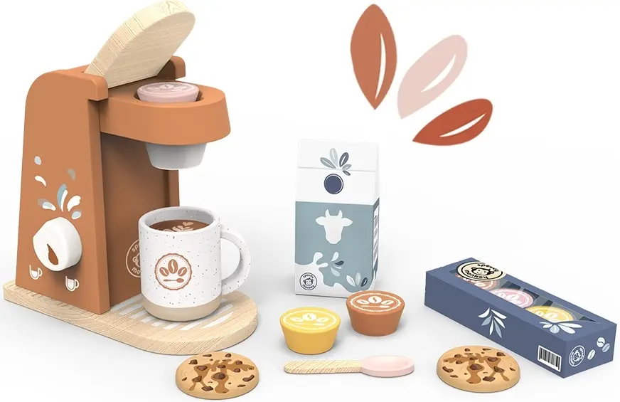Dřevěná hračka Speedy Monkey - Kávovar uni