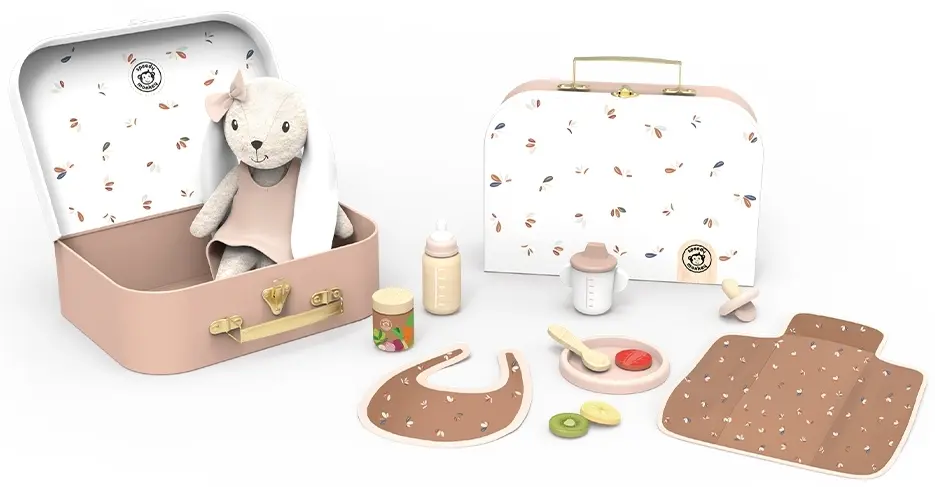 Set s kufříkem Speedy Monkey - Moje první panenka uni