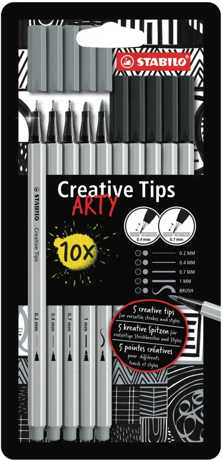 STABILO Creative Tips „ARTY" SHADING 10 ks Sada