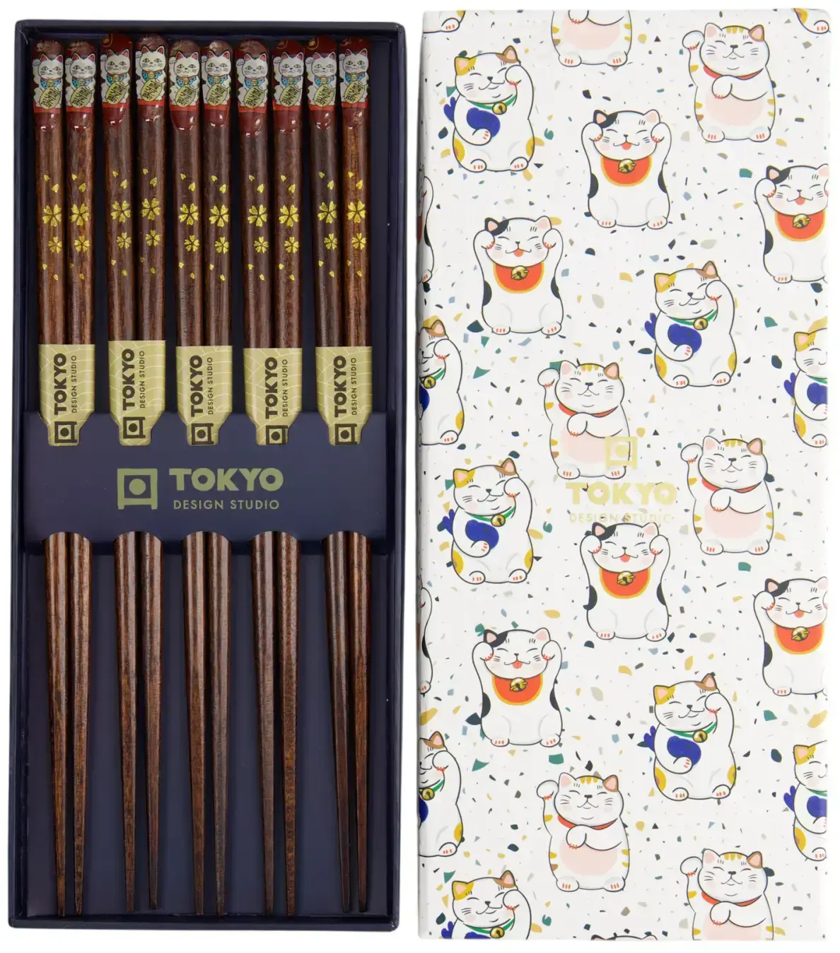 Dárková sada jídelních hůlek Tokyo Design Studio Luckycat 5 párů uni