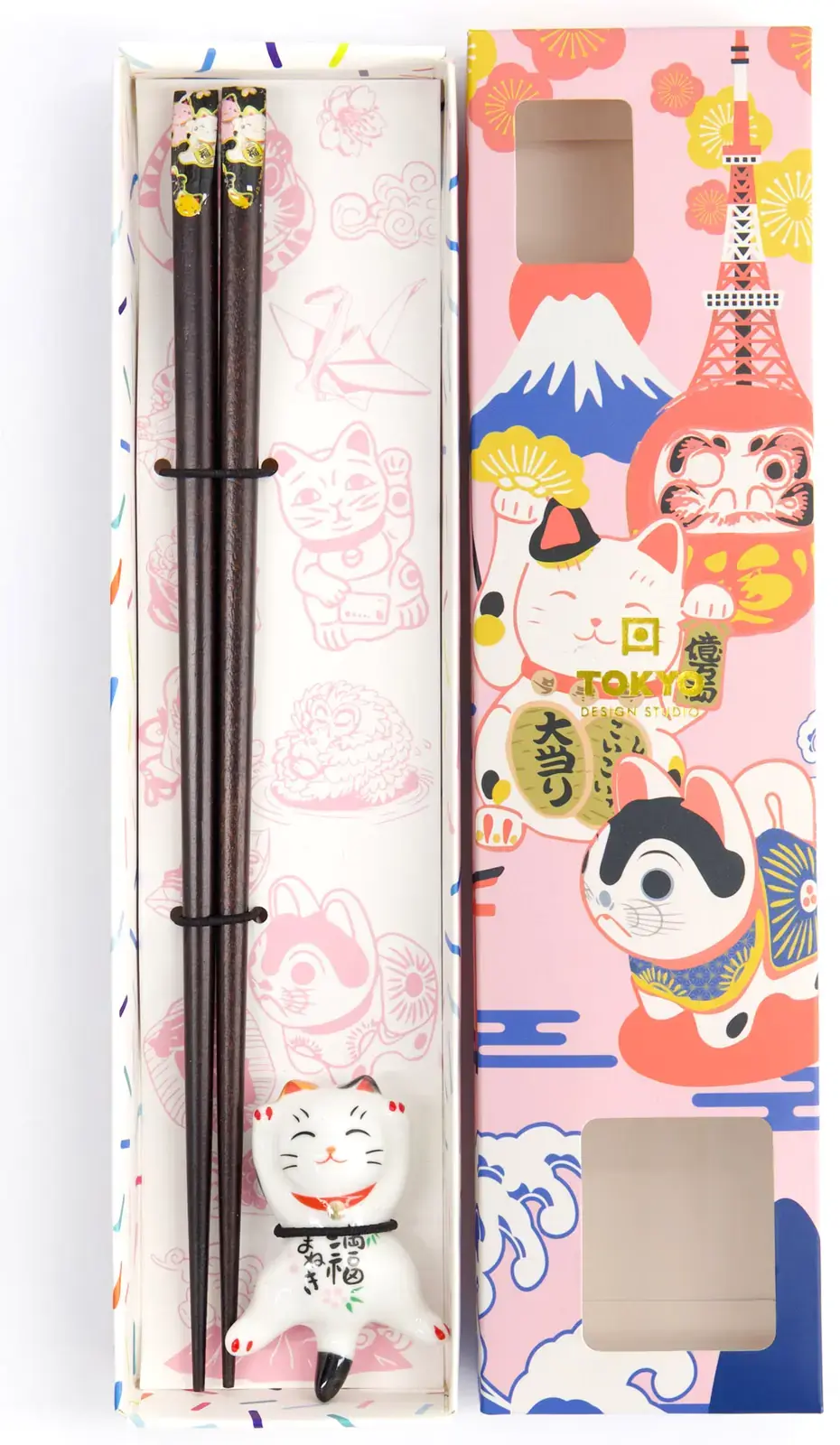 Dárková sada hůlek s podložkou Tokyo Design Studio - Lucky Cat A uni
