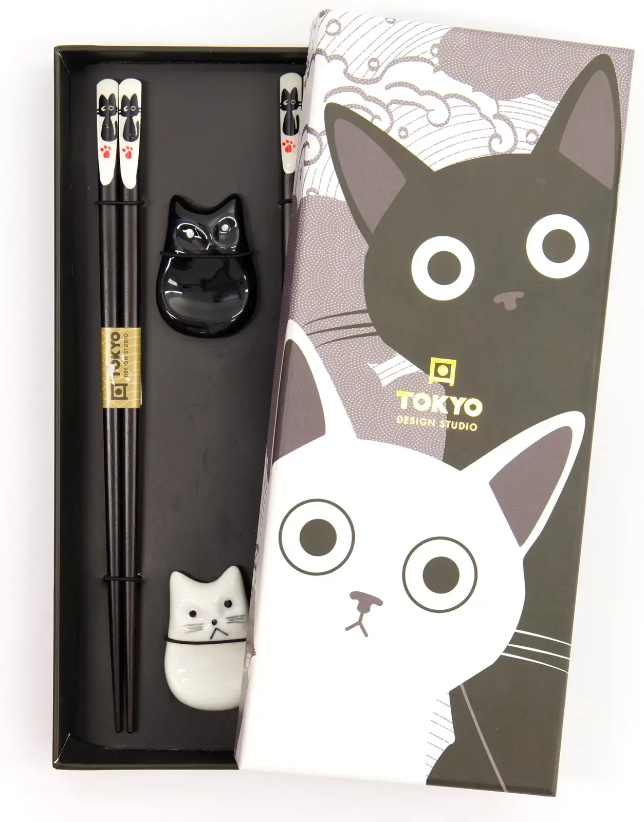 Dárková sada hůlek s podložkami Tokyo Design Studio - Cat uni