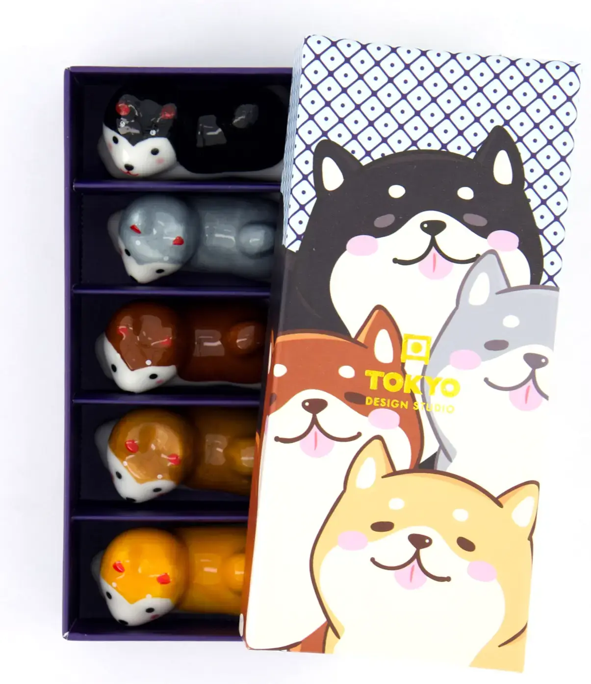Kawaii dárková sada podložek na hůlky Tokyo Design Studio - Shiba 5 ks uni